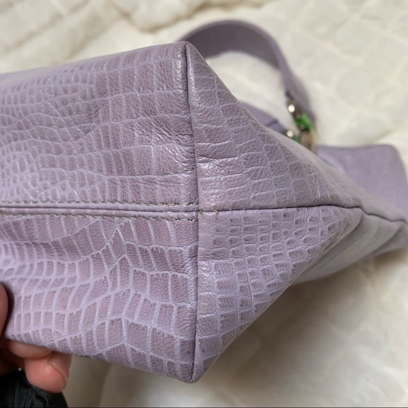 CITRUS brand Softest Bikini Embossed Croco Leather mini tote Lavender Handbag👛 - Picture 5 of 6